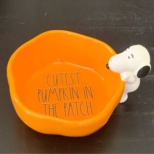 CUTEST PUMPKIN IN THE PATCH Figural Snoopy Pet Bowl Rae Dunn Peanuts Collection